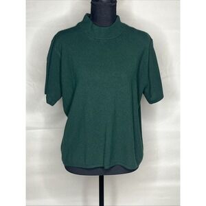 Norton McNaughton Short Sleeve Sweater Green High Neck Size XL Top